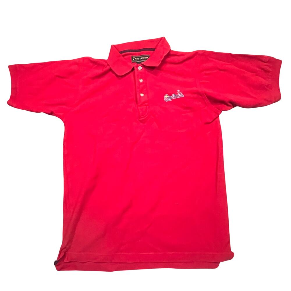 Vintage Croft & Barrow MLB St. Louis Cardinals Polo Shirt Men Small Red Fan Gear